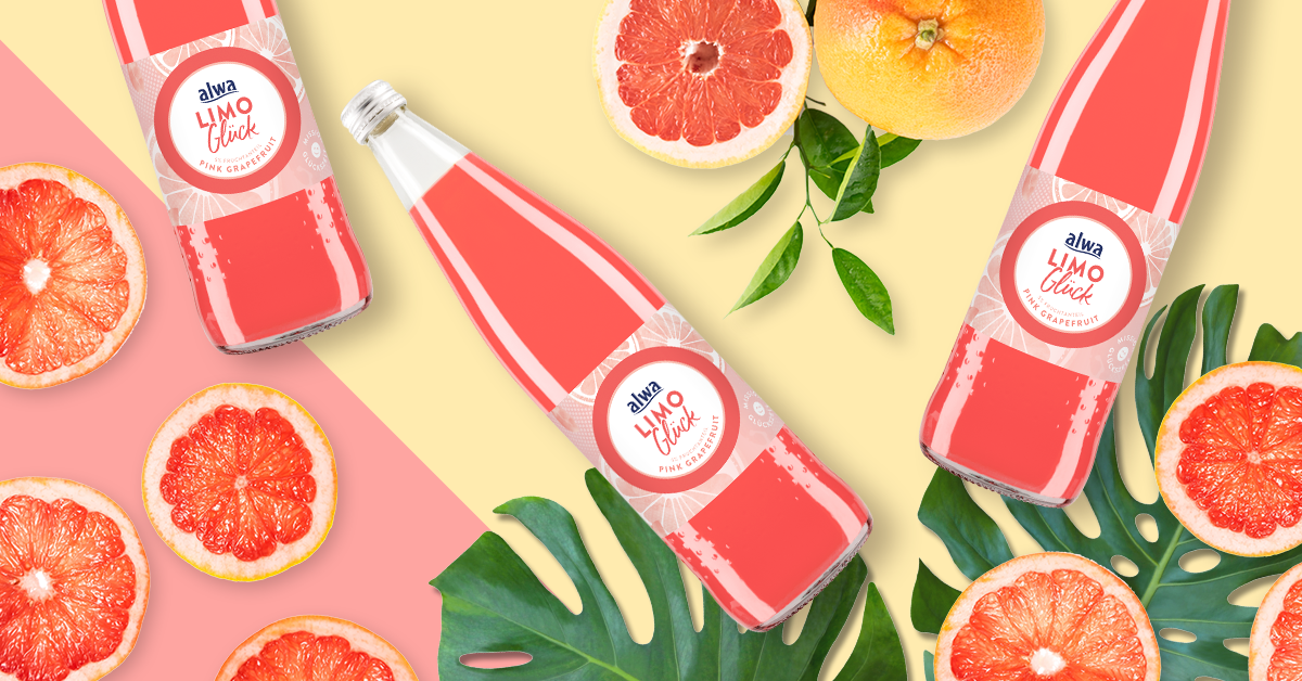 Flaschen LimoGlück Pink-Grapefruit