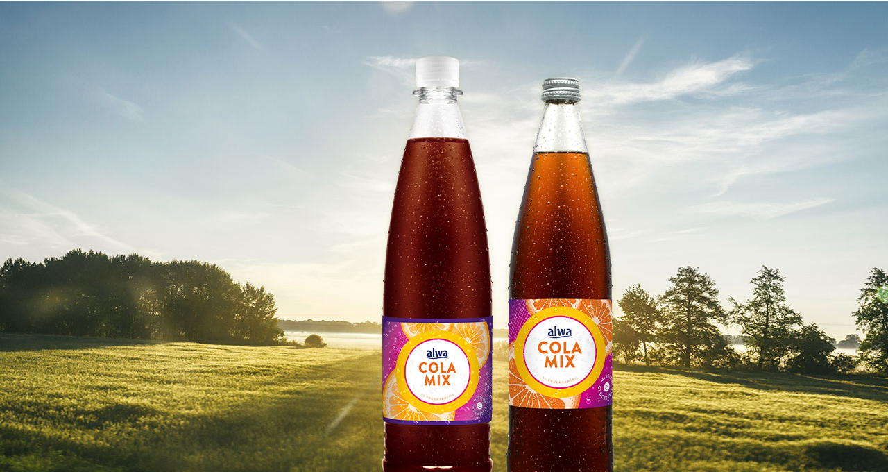 Cola-Mix in vier verschiedenen Gebinden